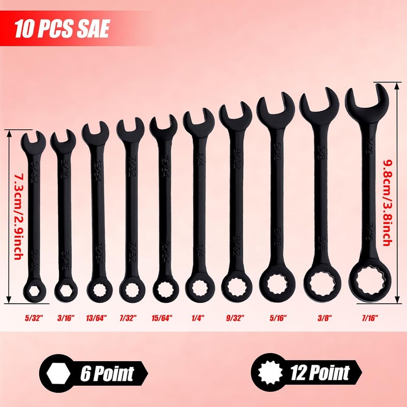 LEONTOOL طقم مفاتيح ربط مصغر SAE مكون من 10 قطع - Image 4
